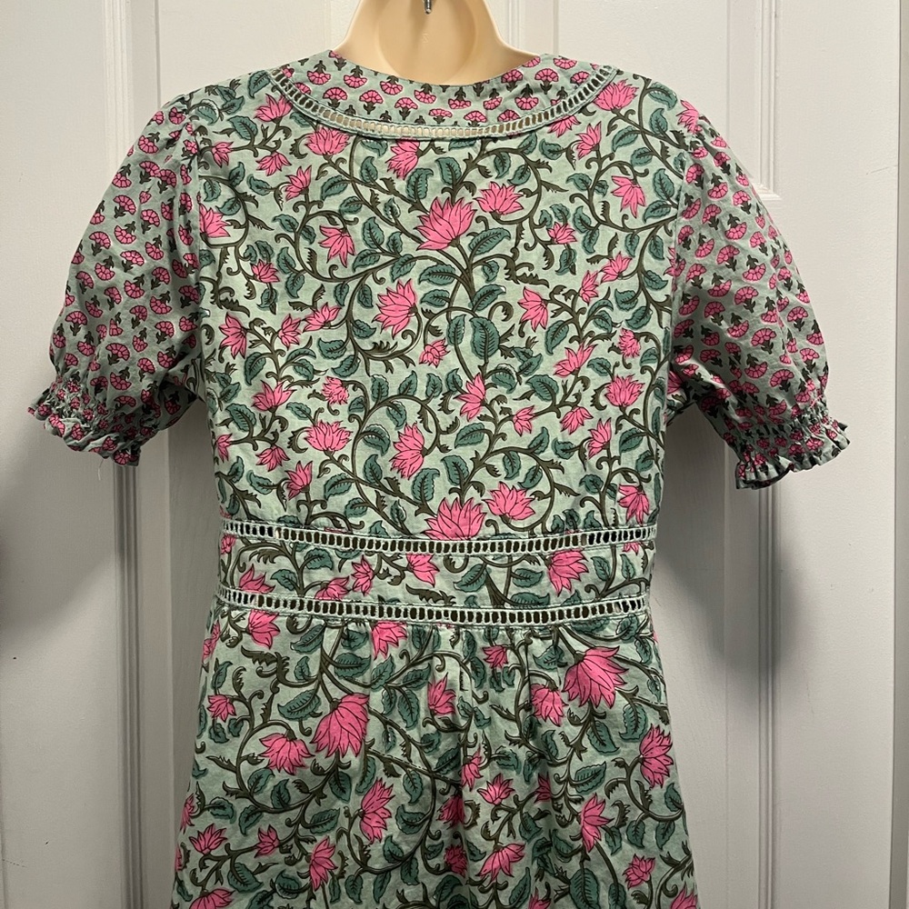 Anthropologie DRA Green Floral Cotton Midi - Size Medium - EUC - Picture 10 of 13